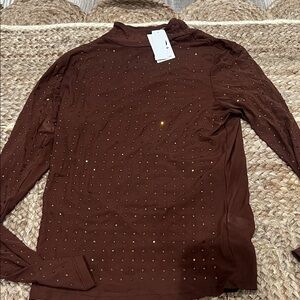 Brown Studded Women's Top